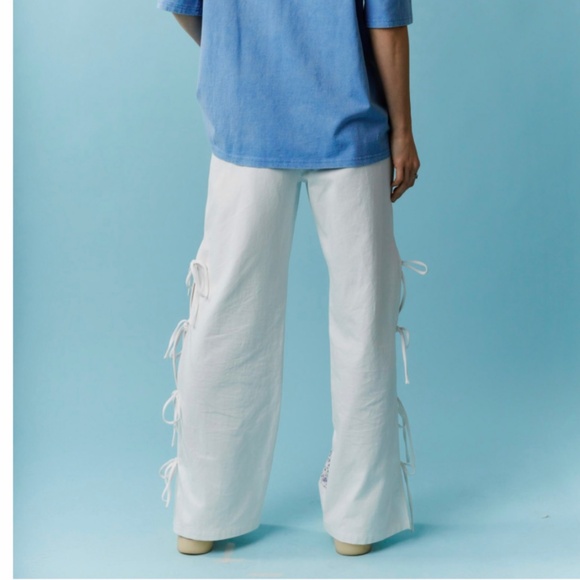 Peach Love “ Summer “ Peach Love Twill Pants with USA Patchwork Detail SR33 - Picture 6 of 8